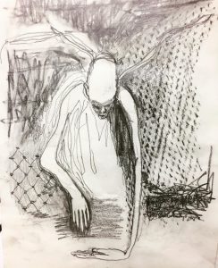 Graphite on paper A4, demon, sketch